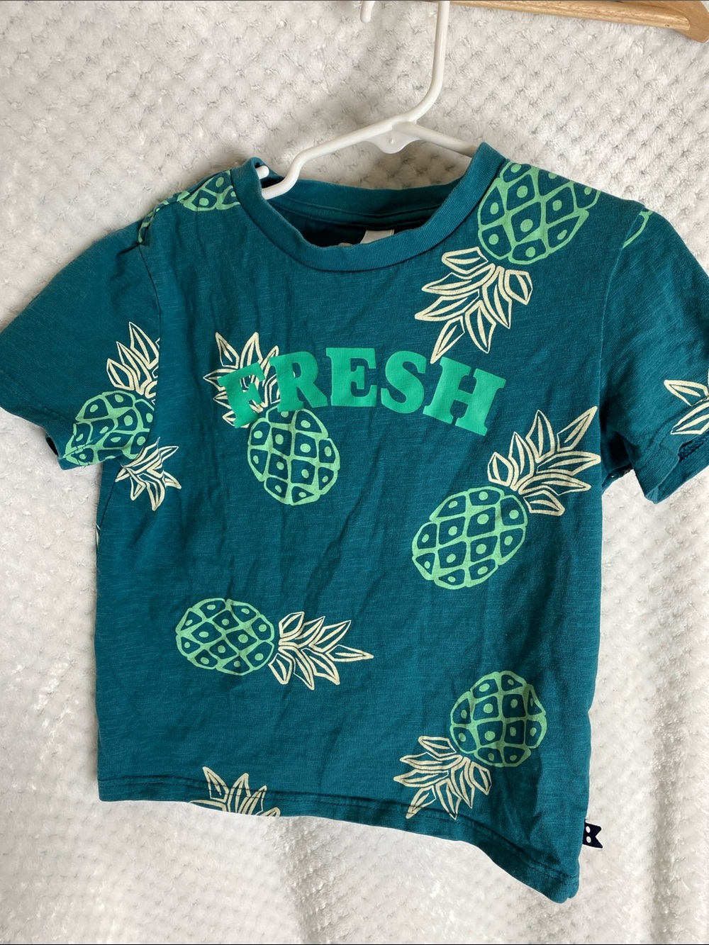 Okaidi Teal 'Fresh' Pineapple Graphic Tee